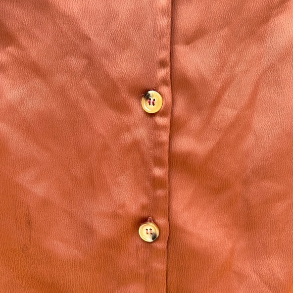 copper / burnt orange / rust brown button up dress - Picture 6 of 7